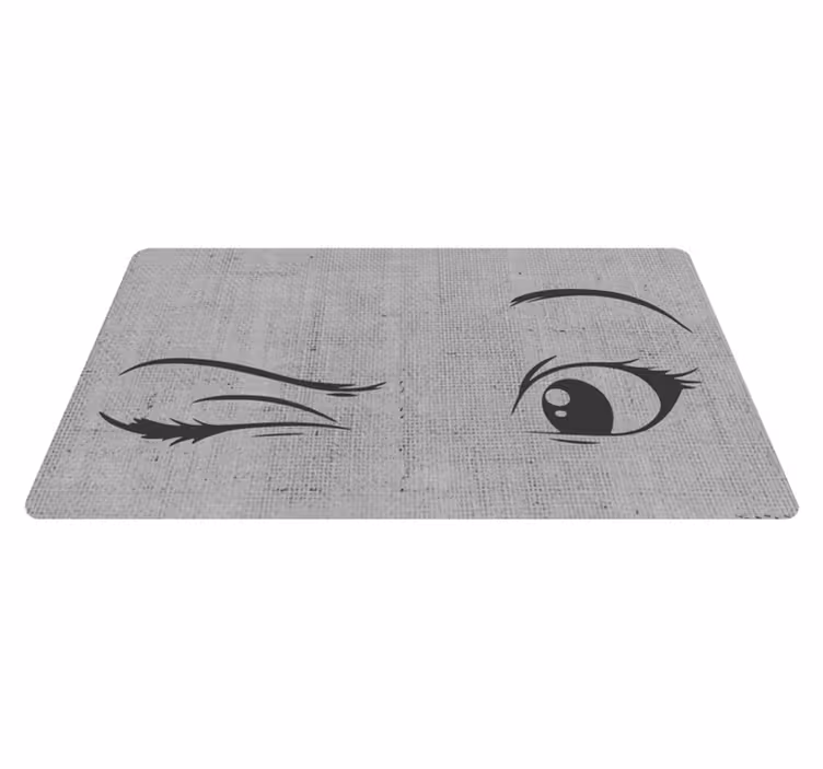 Alfombra vinílica juvenil guiño ojos femenino - TenVinilo
