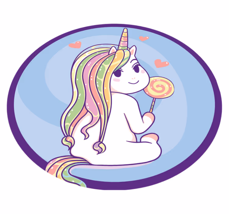 Alfombra de vinilo infantil piruleta de unicornio - TenVinilo