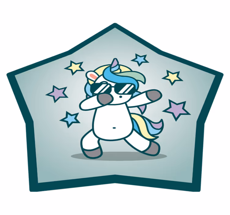 Alfombra de vinilo infantil genial estrella unicornio - TenVinilo