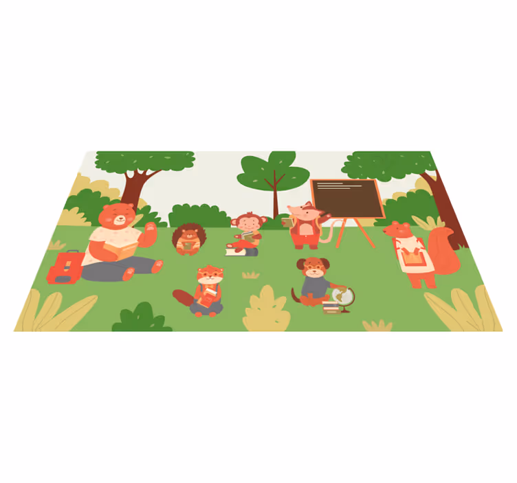 Alfombra de vinilo infantil aula de la selva - TenVinilo