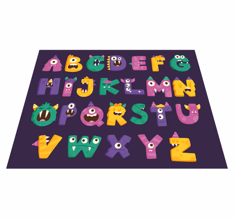 Alfombra vinílica abecedario monstruos del alfabeto - TenVinilo