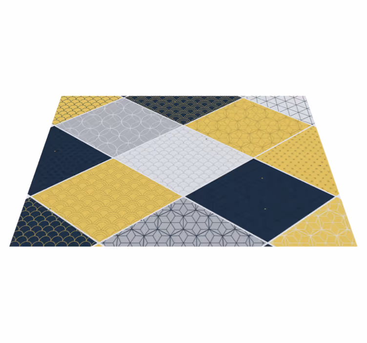 Alfombra de vinilo geométrica mezcla de mosaico geométrico - TenVinilo