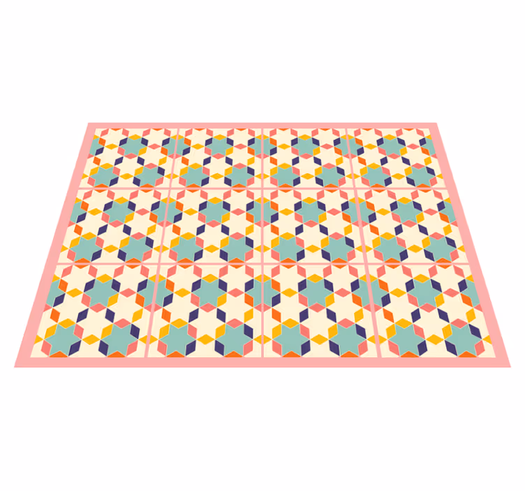 Alfombra de vinilo geométrica teselado colorido - TenVinilo