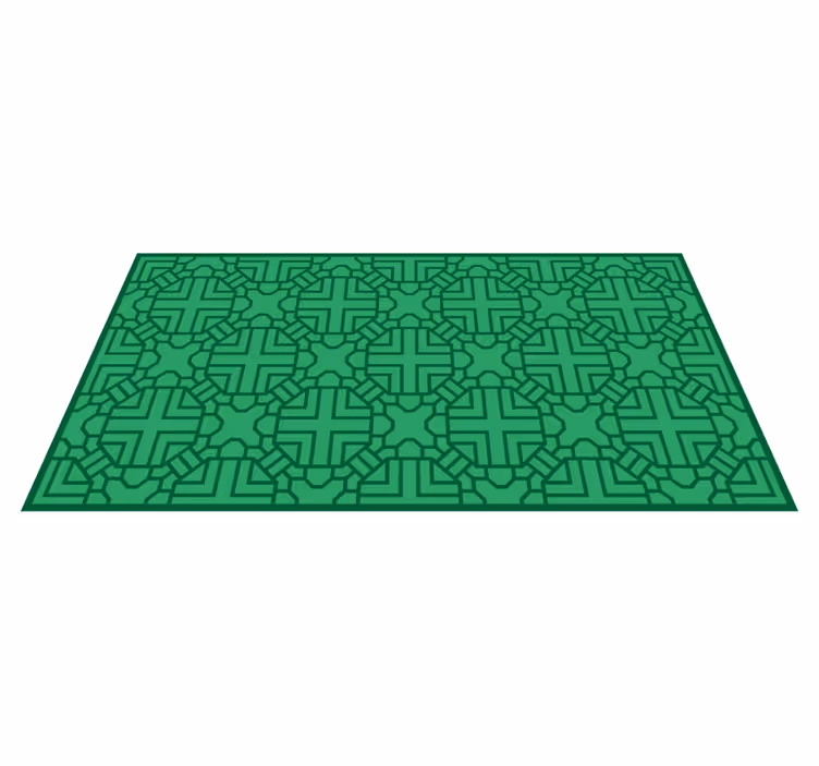 Alfombra de vinilo geométrica patrón geométrico verde - TenVinilo