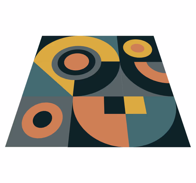 Alfombra de vinilo geométrica composición de formas - TenVinilo