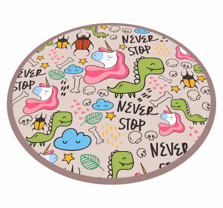 Alfombra de vinilo infantil diseño juguetón de unicornio - TenVinilo
