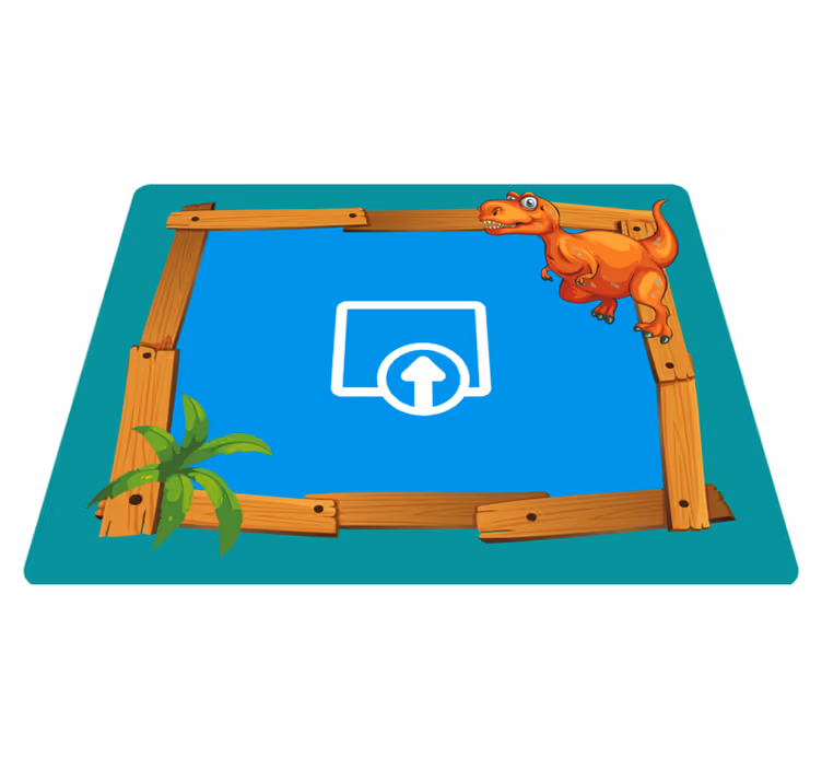 Alfombra de vinilo infantil dinosaurio personalizable - TenVinilo