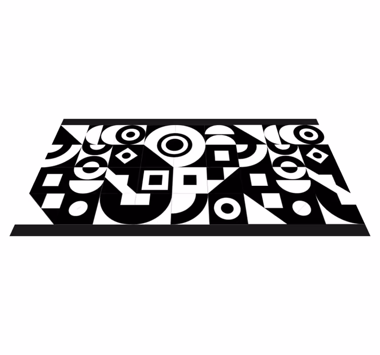 Alfombra de vinilo geométrica conjunto geométrico abstracto - TenVinilo