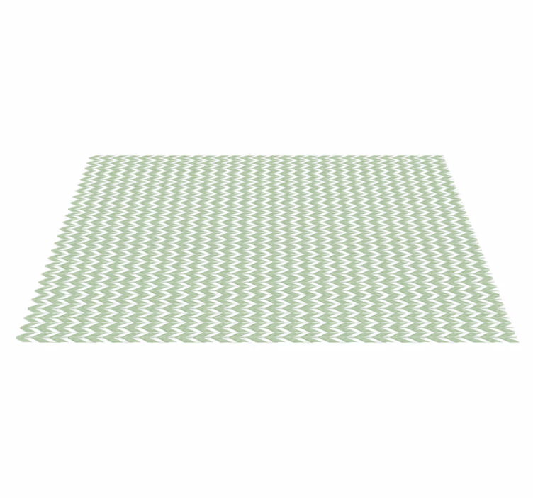 Alfombra de vinilo geométrica patrón de chevron verde - TenVinilo