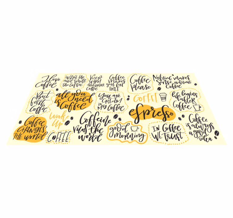 Alfombra vinílica frase café amor expreso - TenVinilo