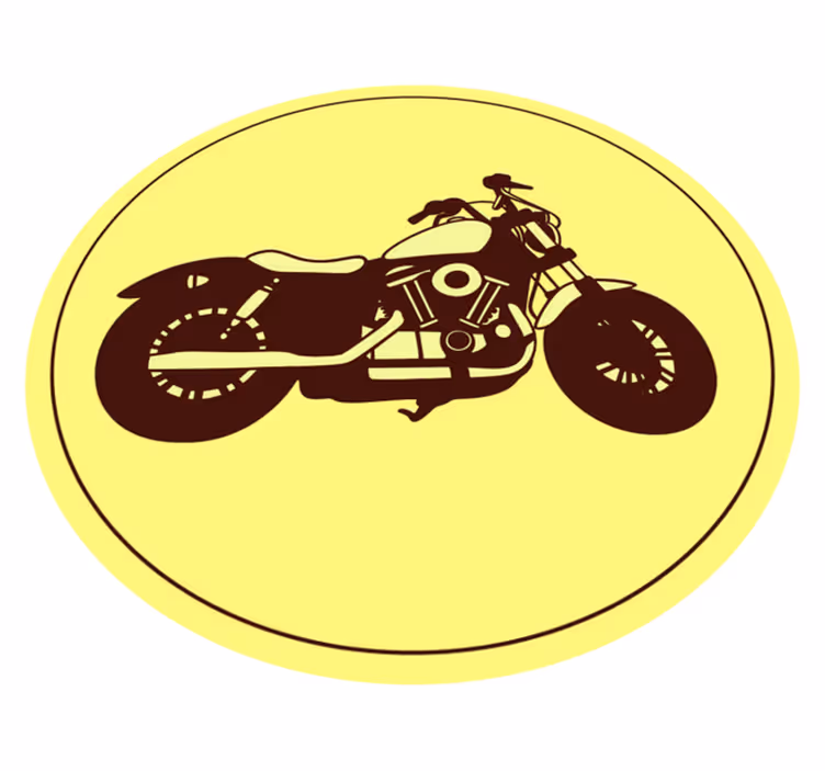 Alfombra vinílica vintage moto elegante - TenVinilo