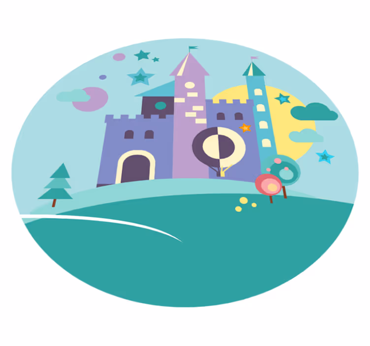 Alfombra de vinilo infantil juego de castillo de fantasía - TenVinilo