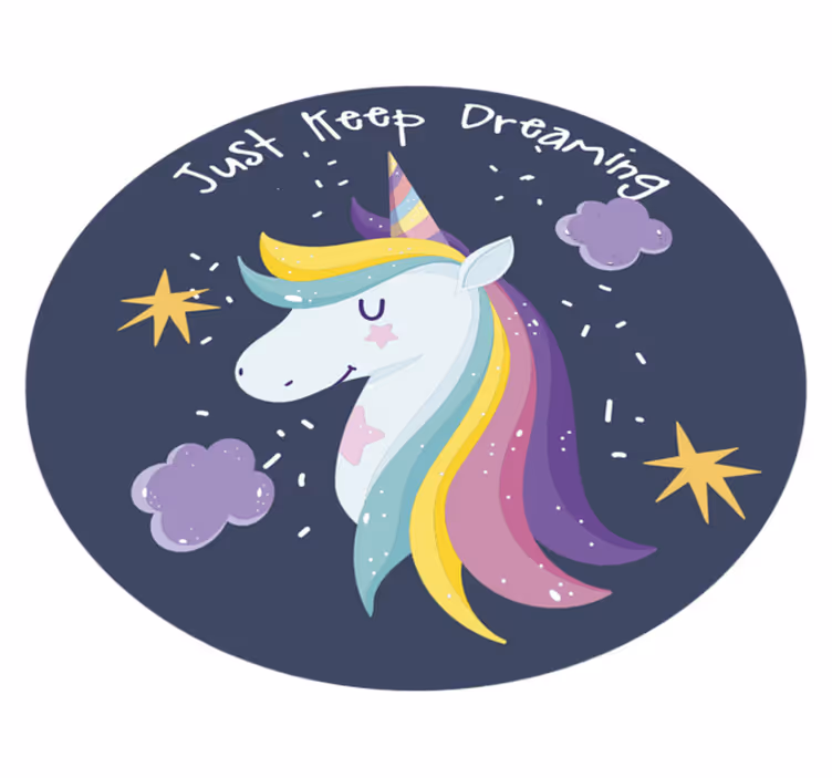 Alfombra de vinilo infantil sigue soñando unicornio - TenVinilo