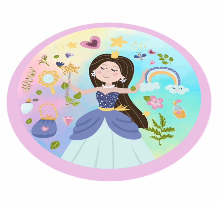 Alfombra de vinilo infantil princesa de cuento de hadas - TenVinilo