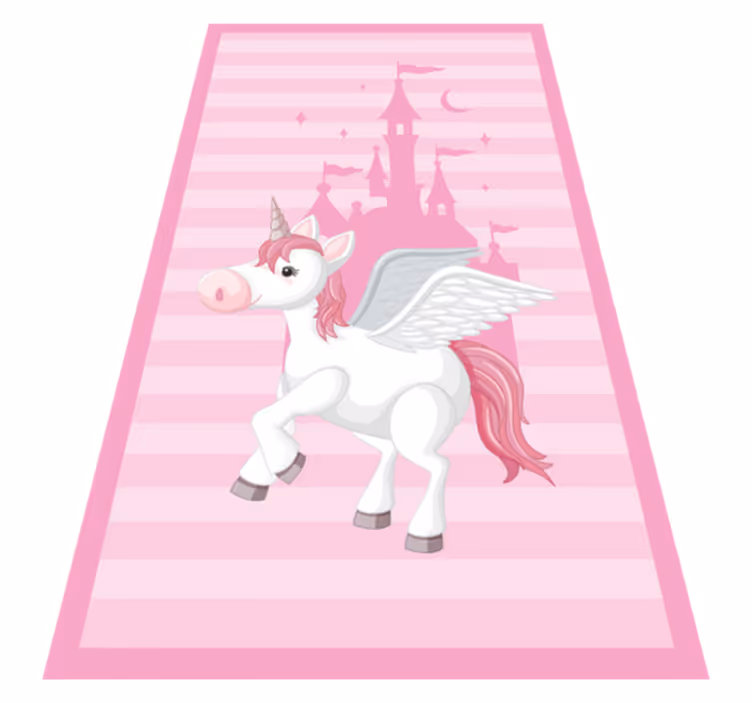 Alfombra de vinilo infantil castillo de unicornios - TenVinilo
