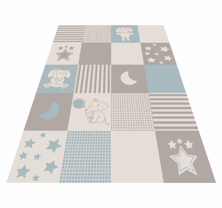 Alfombra vinílica bebé guardería de patchwork - TenVinilo
