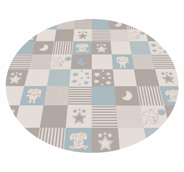 Alfombra vinílica azulejos nórdicos circulares - TenVinilo