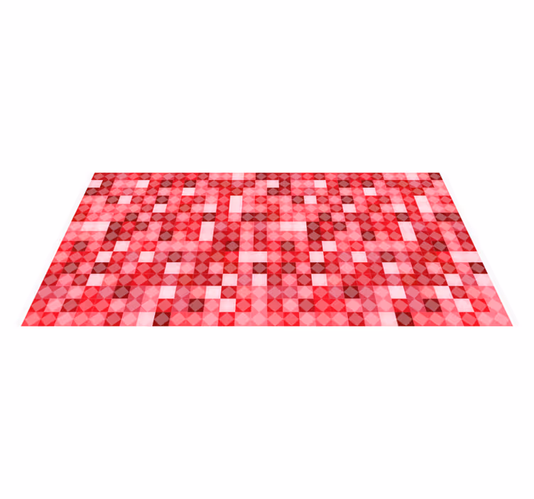 Alfombra de vinilo geométrica patrón geométrico rojo - TenVinilo