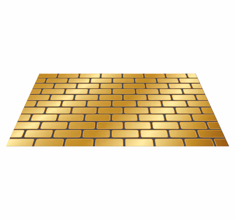 Alfombra vinílica textura madera patrón de ladrillos dorados - TenVinilo