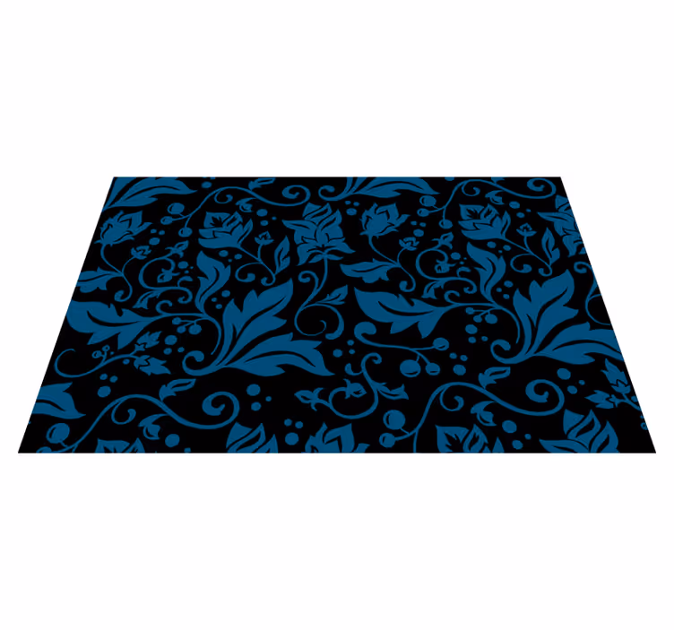 Alfombra vinílica flores motivo de remolino floral - TenVinilo