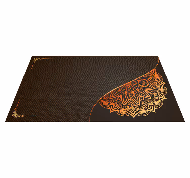 Alfombra vinílica mandala diseño esquina mandala - TenVinilo