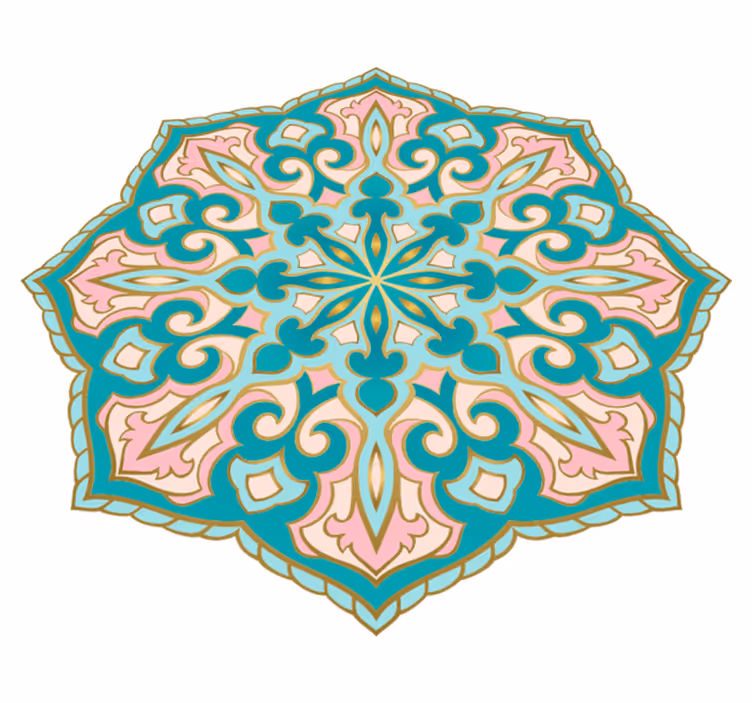 Alfombra vinílica mosaico medallón inspirado en mandala - TenVinilo