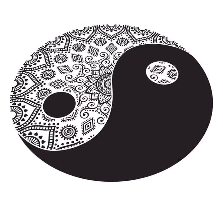 Alfombra vinílica mandala yin yang - TenVinilo