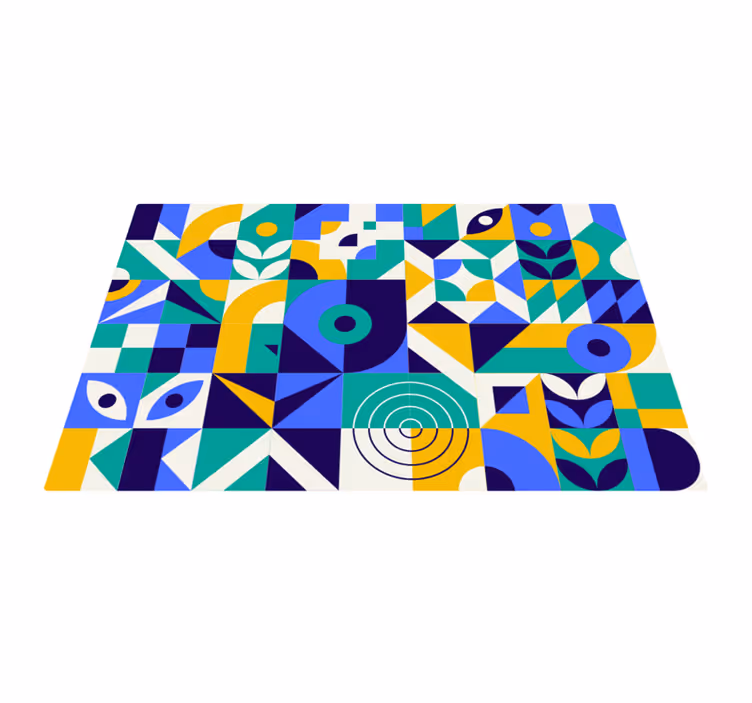 Alfombra de vinilo geométrica patrones geométricos vivos - TenVinilo