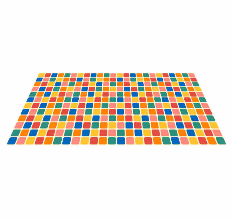 Alfombra de vinilo geométrica coloridos cuadrados de mosaico - TenVinilo
