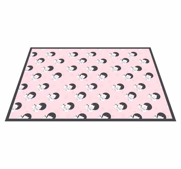 Alfombra de vinilo infantil gráfico de bailarina juguetona - TenVinilo