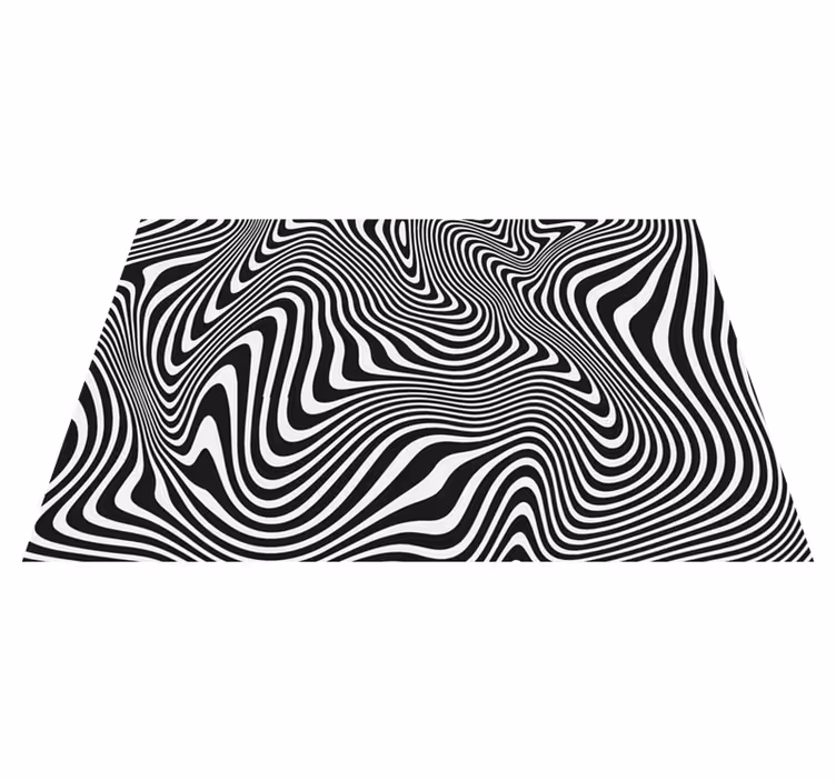 Alfombra de vinilo geométrica patrón de onda óptica - TenVinilo