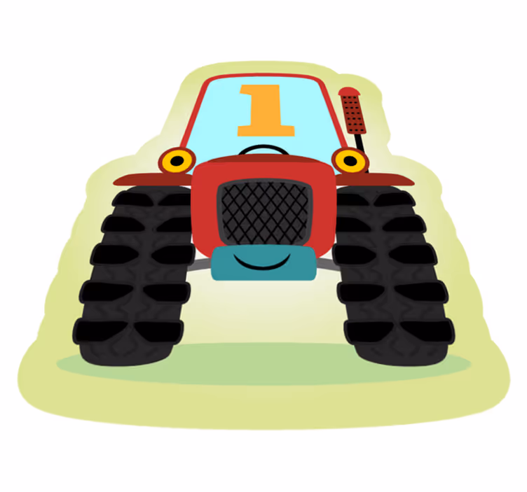 Alfombra de vinilo infantil ilustración de tractor - TenVinilo