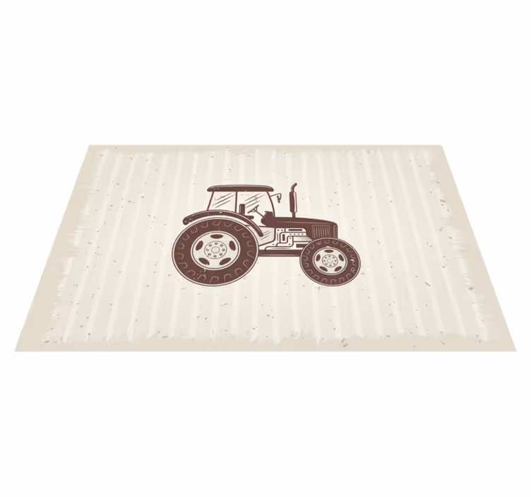 Alfombra vinílica imitación tractor rústico - TenVinilo