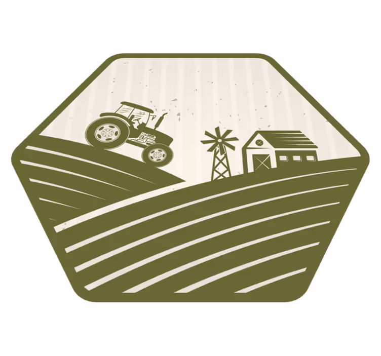 Alfombra vinílica vintage tractor y molino - TenVinilo
