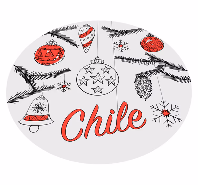 Alfombra vinílica navidad decoracion navideña chilena - TenVinilo