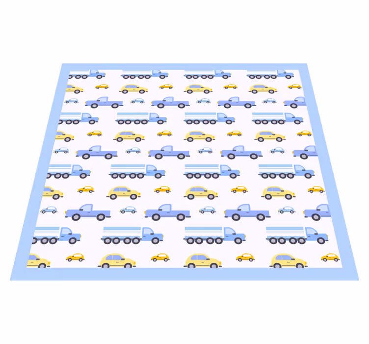 Alfombra vinílica infantil camiones y coches - TenVinilo