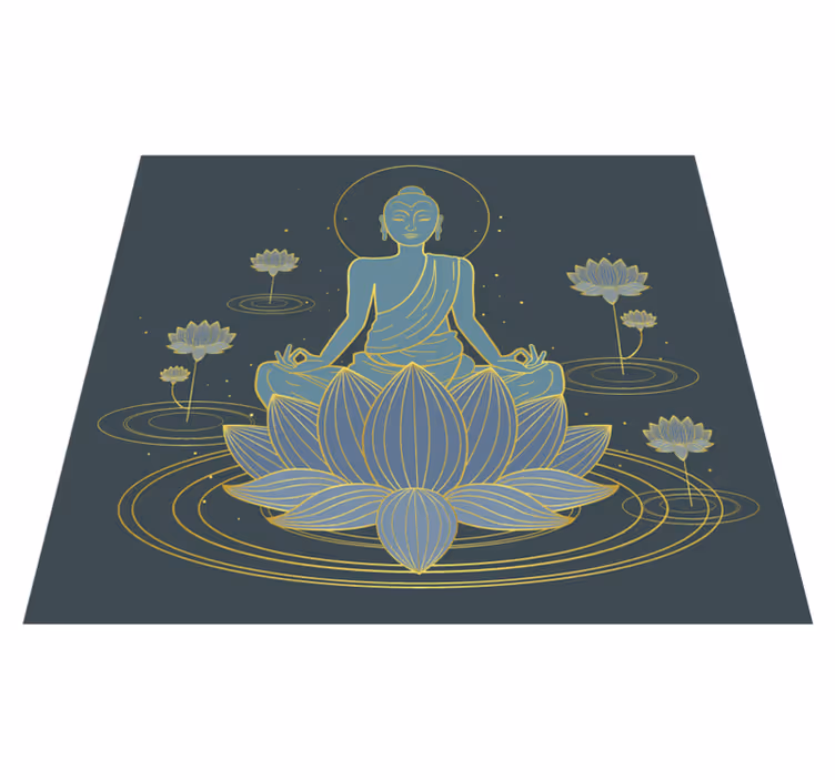 Alfombra vinílica zen flor de loto y buda - TenVinilo