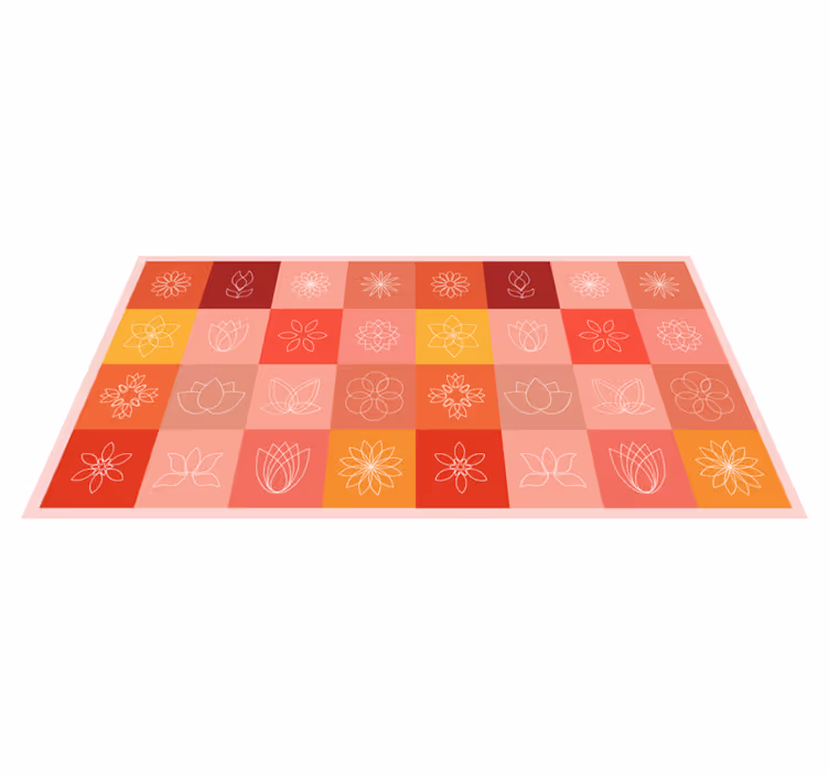 Alfombra vinílica flores paleta de degradado floral - TenVinilo