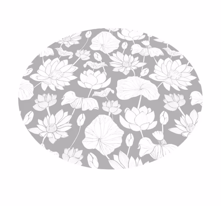 Alfombra vinílica flores monocromo floral - TenVinilo