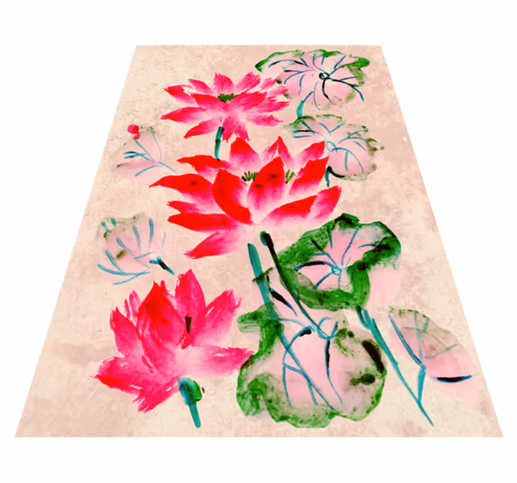 Alfombra vinílica flores en elegante floración - TenVinilo