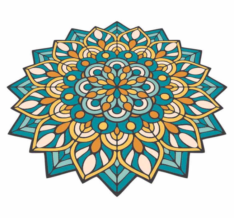 Alfombra vinílica mandala motivo colorido complejo - TenVinilo