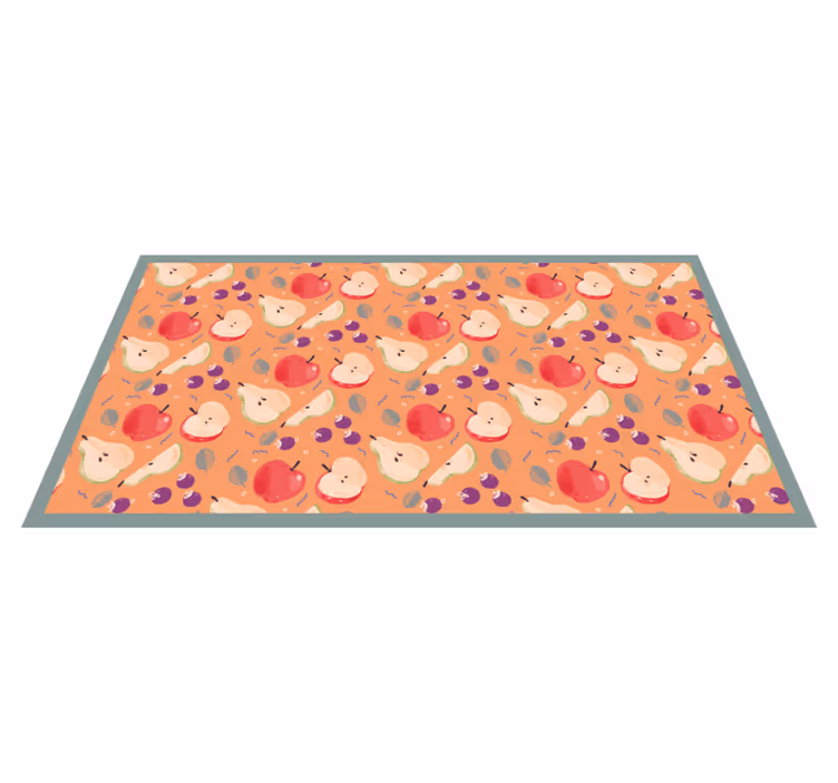 Alfombra vinilo cocina Dibujos animados de manzana - TenVinilo