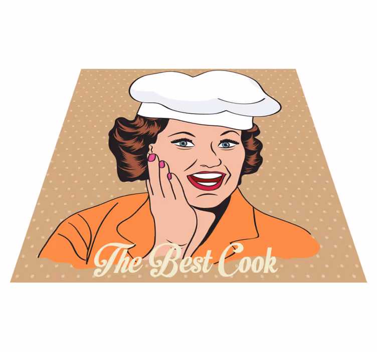 Alfombra vinílica frase alfombra de cocina retro - TenVinilo