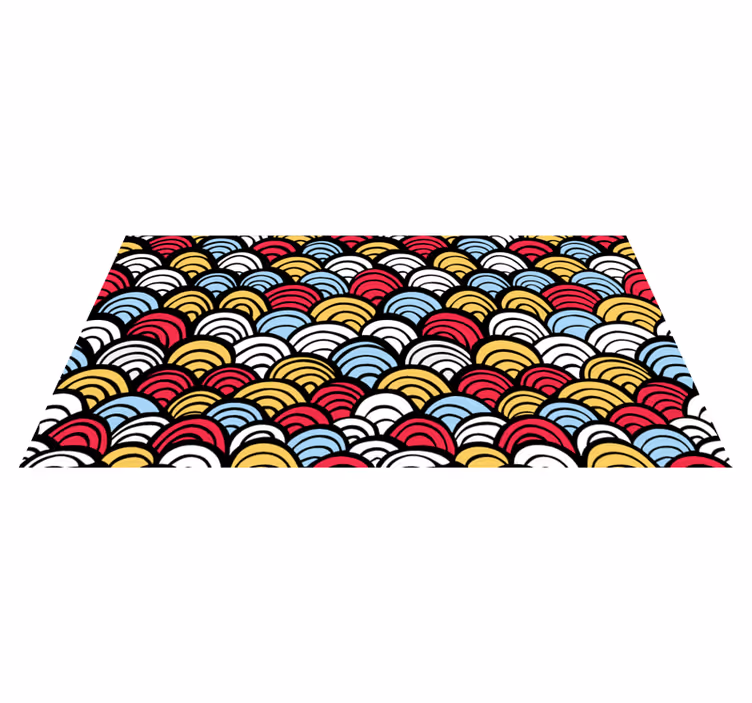 Alfombra de vinilo geométrica semicírculos de colores - TenVinilo