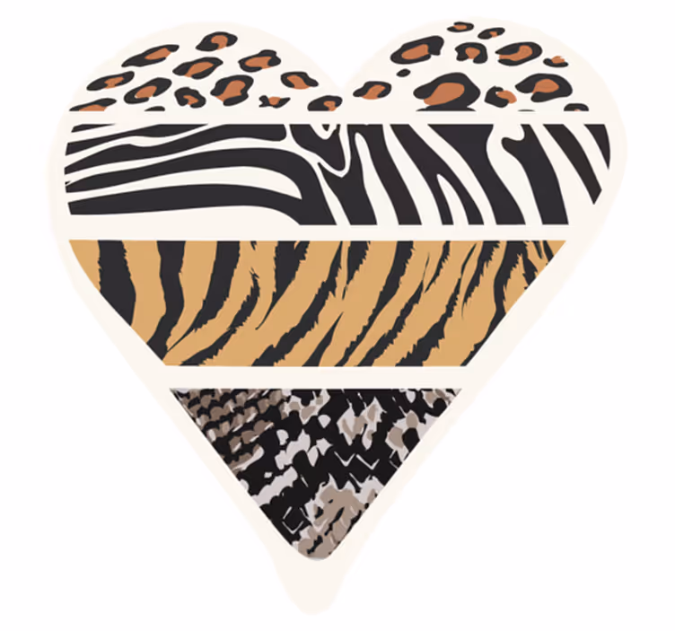 Alfombra vinílica animal print Animal print con corazón - TenVinilo