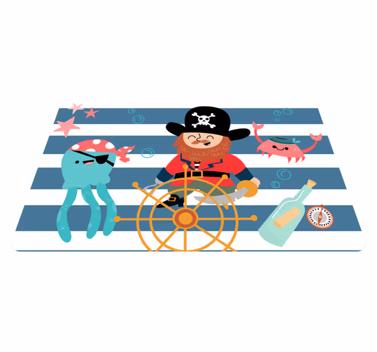 Alfombra de vinilo infantil aventura pirata - TenVinilo