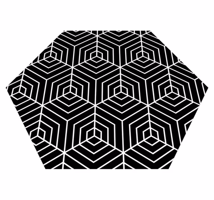 Alfombra de vinilo geométrica laberinto hexagonal - TenVinilo