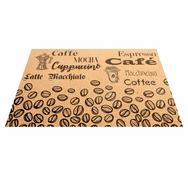 Alfombra vinílica Tipos de café italiano - TenVinilo