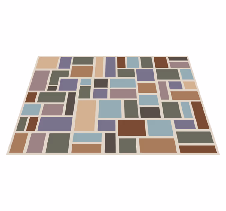 Alfombra de vinilo geométrica mosaico cubista - TenVinilo