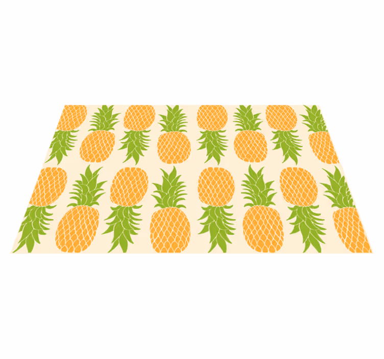 Alfombra vinílica flores patrón de piña - TenVinilo